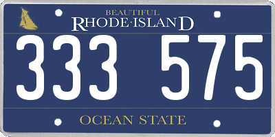 RI license plate 333575