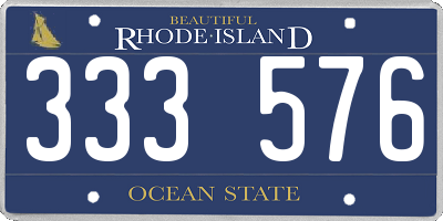 RI license plate 333576