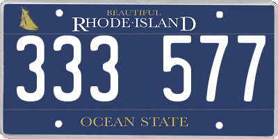 RI license plate 333577