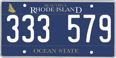 RI license plate 333579
