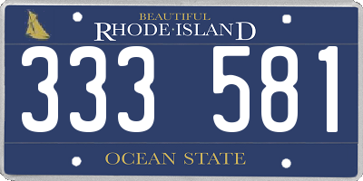RI license plate 333581