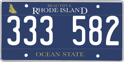 RI license plate 333582