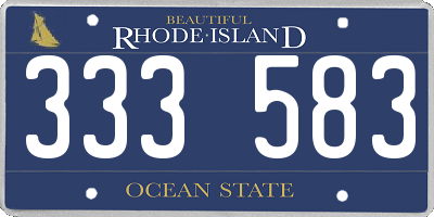 RI license plate 333583