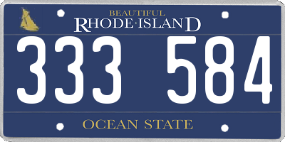 RI license plate 333584