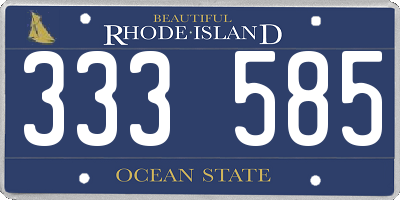 RI license plate 333585