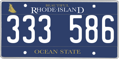 RI license plate 333586