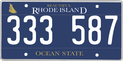 RI license plate 333587