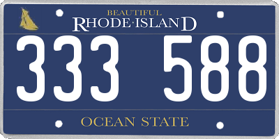 RI license plate 333588