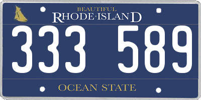 RI license plate 333589