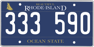 RI license plate 333590