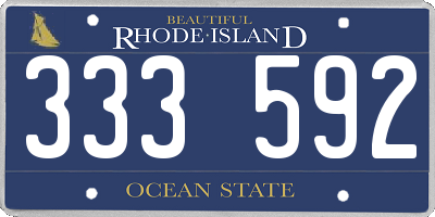 RI license plate 333592