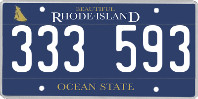 RI license plate 333593