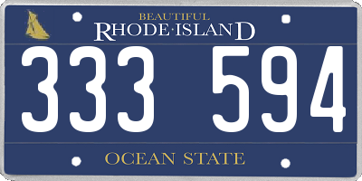 RI license plate 333594