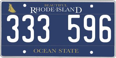 RI license plate 333596