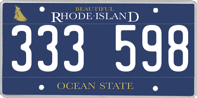 RI license plate 333598