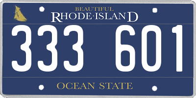RI license plate 333601