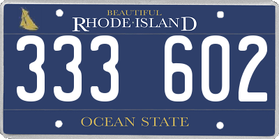 RI license plate 333602