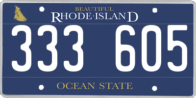 RI license plate 333605