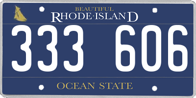 RI license plate 333606