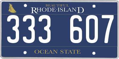 RI license plate 333607