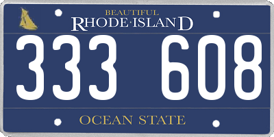 RI license plate 333608