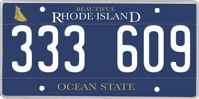 RI license plate 333609