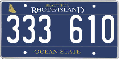 RI license plate 333610