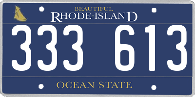 RI license plate 333613