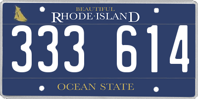 RI license plate 333614