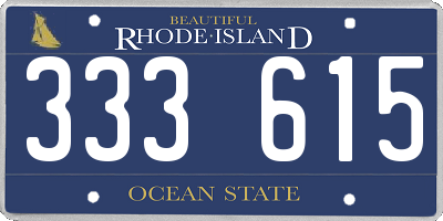 RI license plate 333615