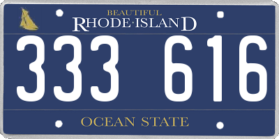 RI license plate 333616