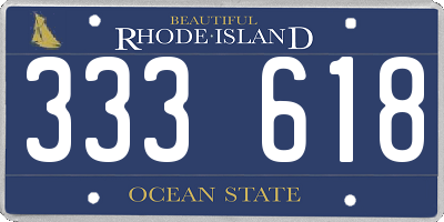 RI license plate 333618