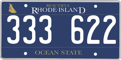 RI license plate 333622