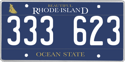 RI license plate 333623