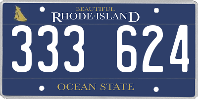 RI license plate 333624