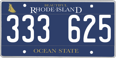 RI license plate 333625