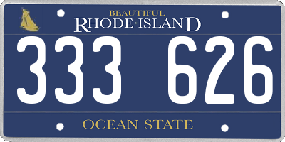 RI license plate 333626