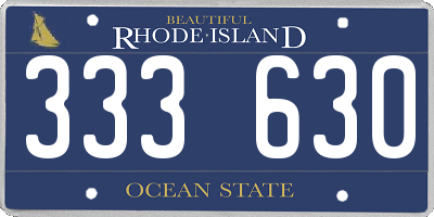 RI license plate 333630