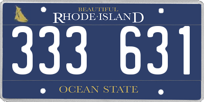 RI license plate 333631