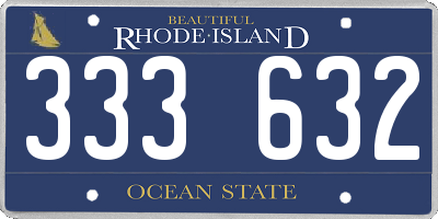 RI license plate 333632