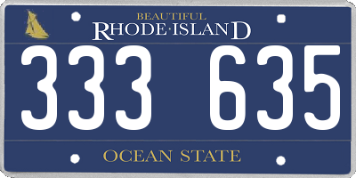 RI license plate 333635