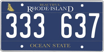 RI license plate 333637