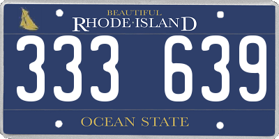 RI license plate 333639