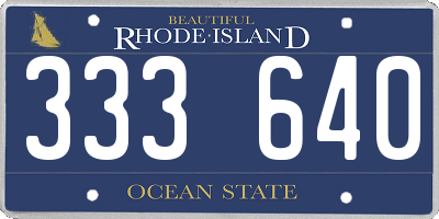 RI license plate 333640