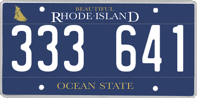 RI license plate 333641