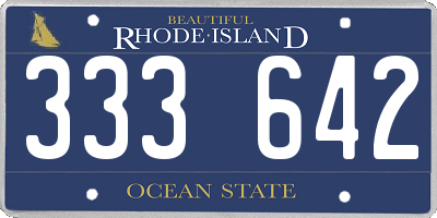 RI license plate 333642