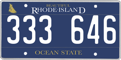 RI license plate 333646