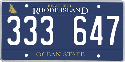 RI license plate 333647