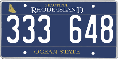 RI license plate 333648