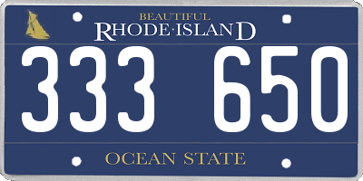 RI license plate 333650